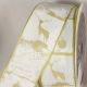 French Wire Edge Holiday Print Ribbon Pale Green/White 1.5 inch by 18 yards