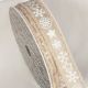 Fringed Edge Stars & Ice Ribbon Linen/White 0.75 inch by 18 yards