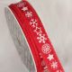 Fringed Edge Stars & Ice Ribbon Red/White 0.75 inch by 18 yards
