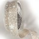 Stars Wired Linen Print Ribbon Natural/White 1 inch by 14 yards