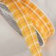 Fringed Edge Checks Ribbon Yellow/Brown 0.875 inch by 18 yards