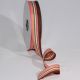Striped Woven Grosgrain 1 Inch 55 Yard Chocolate/pink/green