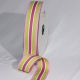 Striped 1.5 Inch 55 Yard Pink/Lime/White/Lavender  Woven Grosgrain