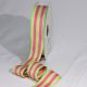 Striped 1.5 Inch 55 Yards Lime/Pink  Woven Grosgrain
