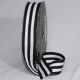 Striped 1.5 Inch 55 Yards Black/White Woven Grosgrain