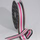 Striped 1.5 inch 55 Yards Pink/Blue/Brown Woven Grosgrain
