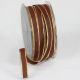 Gold Wired Taffeta Ribbon 3/8 Inch 54 Yards Chocolate