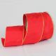 Gold Wired Taffeta Ribbon 2.5 Inch 27 Yards Red