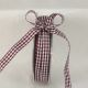 Woven Edge Vichy Check 3/8 inch by 27 yards Bordeaux/White