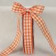 Woven Edge Vichy Check 5/8 inch by 27 yards Orange/White