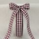 Woven Edge Vichy Check 5/8 inch by 27 yards Bordeaux/White