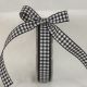 Woven Edge Vichy Check 5/8 inch by 27 yards Black/White