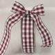 Woven Edge Vichy Check 1 inch by 27 yards Bordeaux/White