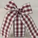 Woven Edge Vichy Check 1.5 inch by 27 yards Bordeaux/White