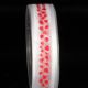 Satin Edge Organdy Georgette 1 In 30 Yards White with Red Hearts
