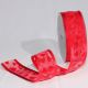 Satin Edge Organdy  Georgette 1.5 In 30 Yards Red with Red Hearts