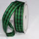 Wired Woven Edge Gingham 1 Inch 27 Yards Green/black