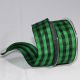 Wired Woven Edge Gingham 1.5 Inch 27 Yards Green/black