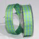 Wired Woven Edge Gingham 1 Inch 27 Yards Green/blue