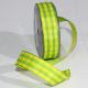 Wired Woven Edge Gingham 1 Inch 27 Yards Yellow/green