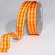 Wired Woven Edge Gingham 1 Inch 27 Yards Yellow/orange