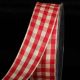 Wired Woven Edge Gingham 1 Inch 27 Yards Red/ivory