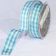 Wired Woven Edge Gingham 1 Inch 27 Yards Light Blue/ivory