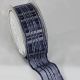 Frenchwired Satin Sheer Marla 1.5 inch by 25 yards Navy/Silver