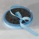 Grosgrain Ribbon with White Polka Dots 3/8 inch by 22 yards Light Blue