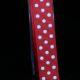 Woven Grosgrain with Polka Dots 5/8 Inch 22 Yards White/red