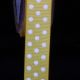 Woven Grosgrain with Polka Dots 5/8 Inch 22 Yards White/yellow