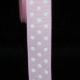 Woven Grosgrain with Polka Dots 5/8 Inch 22 Yards White/pink