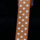 Woven Grosgrain with Polka Dots 5/8 Inch 22 Yards White/orange