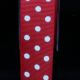 Woven Grosgrain with Polka Dots 1 Inch 22 Yards White/red