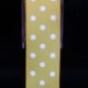 Woven Grosgrain with Polka Dots 1 Inch 22 Yards White/yellow