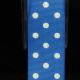 Woven Grosgrain with Polka Dots 1 Inch 22 Yards White/royal