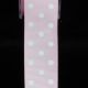 Woven Grosgrain with Polka Dots 1 Inch 22 Yards White/pink