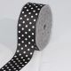 Woven Grosgrain with Polka Dots 1.5 Inch 22 Yards White/black