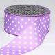 Woven Grosgrain with Polka Dots 1.5 Inch 22 Yards White/Lavender