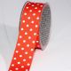 Woven Grosgrain with Polka Dots 1.5 Inch 22 Yards White/orange