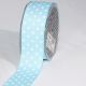 Woven Grosgrain with Polka Dots 1.5 In 22 Yards White/Light Blue