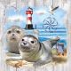Seal Couple Lunch Napkin