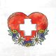 Swiss Heart Design Napkin Lunch