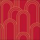 Geometric Lines Gold/Red Napkin Lunch
