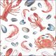 Sea Life White Napkin Lunch