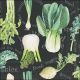 Fresh Veggies Black Napkin Lunch