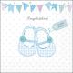 Baby Shoes Blue Napkin Lunch