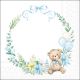 Baby Teddy Bear Blue Napkin Lunch
