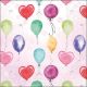 Flying Balloons Pink Napkin Lunch