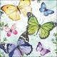 Fluttering Butterflies Aqua Napkin Lunch